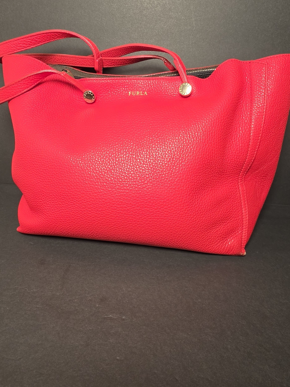 Furla Eden Red Leather Tote Bag - Classic Everyday Carryall